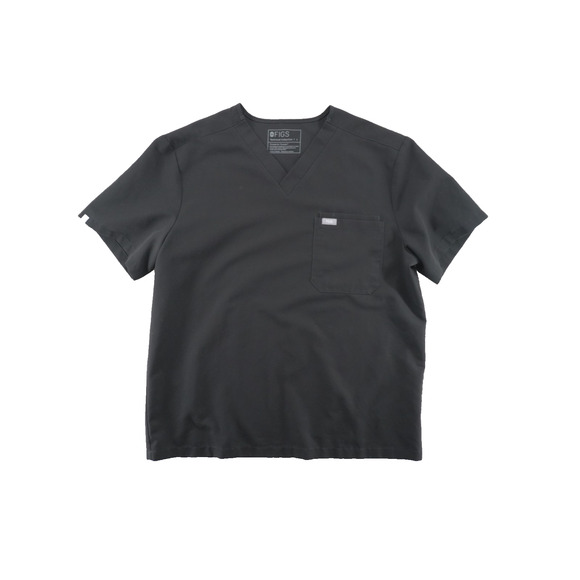 FIGS Technical Collection Scrub Top Black V-Neck Pocket Size Large L Medical - Picture 1 of 5